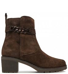 Botki na słupku Tamaris brązowe 