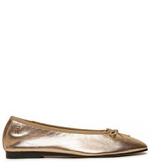 Baleriny Tommy Hilfiger złote damskie 