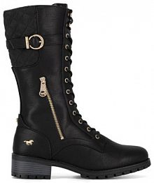 Kozaki na obcasie Mustang czarne 