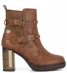 Botki na słupku Mustang brązowe 