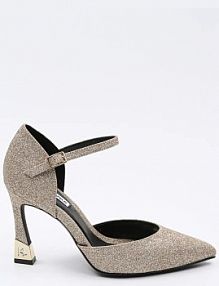 Sandały na szpilce Karl Lagerfeld  srebrne KL33504G.GH8