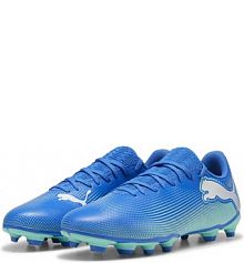 Buty piłkarskie FUTURE 7 PLAY FG/AG PUMA Hyperlink Blue Mint White Green męskie