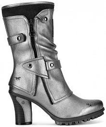Botki na obcasie mustang srebrne 1141-606