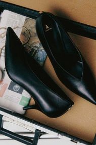 Skórzane czółenka czarne PATRIZIA PEPE