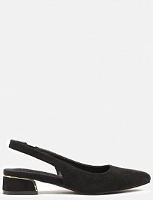 Czarne Sandały Vices na Stożku z Wkładką ze Skóry Naturalnej Bez Pięty Selenis