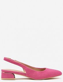 Fuksjowe Sandały Vices na Stożku z Wkładką ze Skóry Naturalnej Bez Pięty Selenis