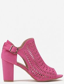 Fuksjowe Sandały Vices na Słupku z Ażurowym Wzorem Klamrą i Wycięciem Feliyra
