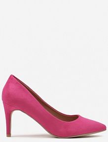 Fuksjowe Casualowe Szpilki Vices z Wkładką ze Skóry Naturalnej Cleinae Renee