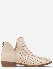 Beżowe Botki Vices na Płaskiej Podeszwie Ozdobione Wycięciem Felirwen damskie