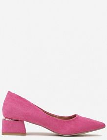 Fuksjowe Czółenka Vices ze Skórzaną Wkładką i Niskim Słupkiem Firiri