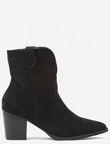 Czarne Botki Vices w Stylu Kowbojek na Słupku Velfedi