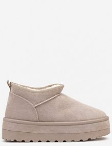 Jasnobeżowe Krótkie Śniegowce Vices z Ozdobną Lamówką Olfedi damskie