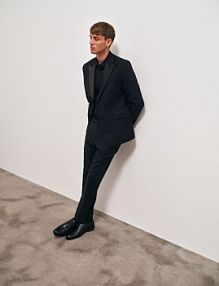 Skórzane półbuty Reserved czarne męskie 011DV-99X