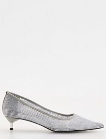 Czółenka na obcasie kitten Reserved jasnoszare 053CT-09X