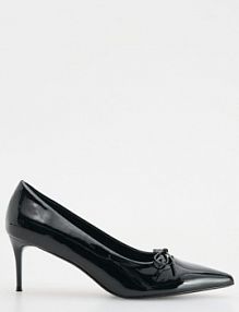Czółenka na szpilce z kokardką Reserved czarne 187CQ-99X