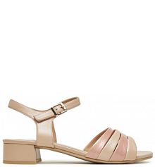 Sandały na słupku Caprice beżowe 