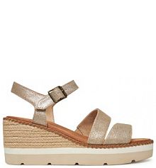 Sandały na koturnie Toms srebrne 