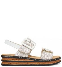 Sandały na koturnie Rieker białe 