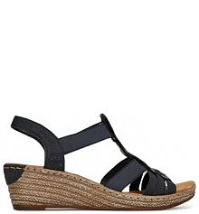 Sandały na koturnie Rieker granatowe 