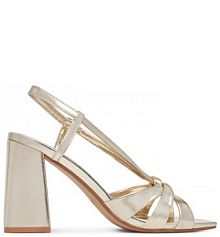 Sandały na słupku JENNY złote 