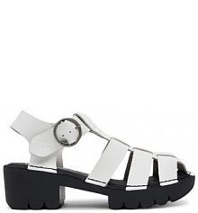 Sandały na słupku Fly London białe 