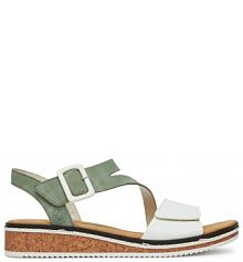 Sandały na koturnie Rieker zielone 