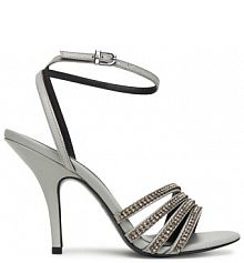 Sandały na szpilce Patrizia Pepe srebrne 