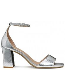 Sandały na słupku Geox srebrne 