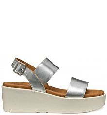 Sandały na koturnie Geox srebrne 