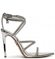 Sandały na szpilce Steve Madden srebrne 