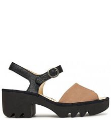 Sandały na słupku Fly London beżowe 