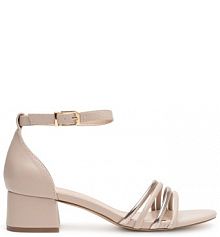 Sandały na słupku JENNY beżowe 