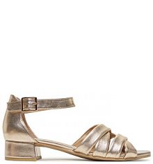 Sandały na słupku Caprice złote 