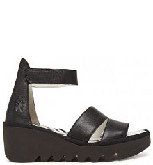 Sandały na koturnie Fly London czarne 