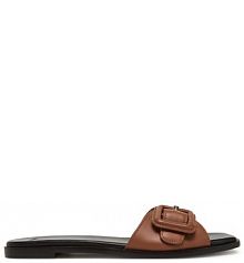 Klapki BOSS brązowe damskie 