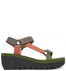 Sandały na koturnie Fly London szare 