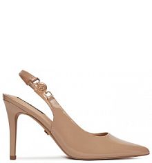 Sandały na szpilce Nine West beżowe 