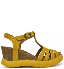 Sandały na koturnie Fly London żółte 