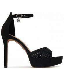 Sandały na szpilce Nine West czarne 
