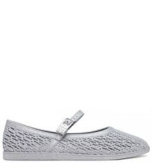 Baleriny Melissa srebrne damskie 