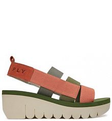 Sandały na koturnie Fly London koralowy 