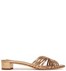 Klapki LAUREN RALPH LAUREN złote damskie 