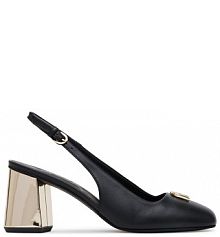 Sandały na słupku Furla czarne 