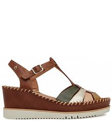 Sandały na koturnie Pikolinos brązowe 