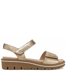 Sandały na koturnie Caprice złote 