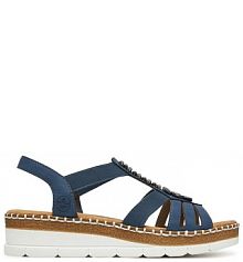 Sandały na koturnie Rieker granatowe 