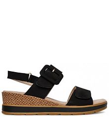 Sandały na koturnie Caprice czarne 