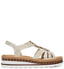 Sandały na koturnie Rieker granatowe 