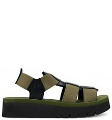 Sandały na koturnie Fly London zielone 