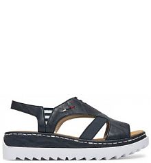 Sandały na koturnie Rieker granatowe 